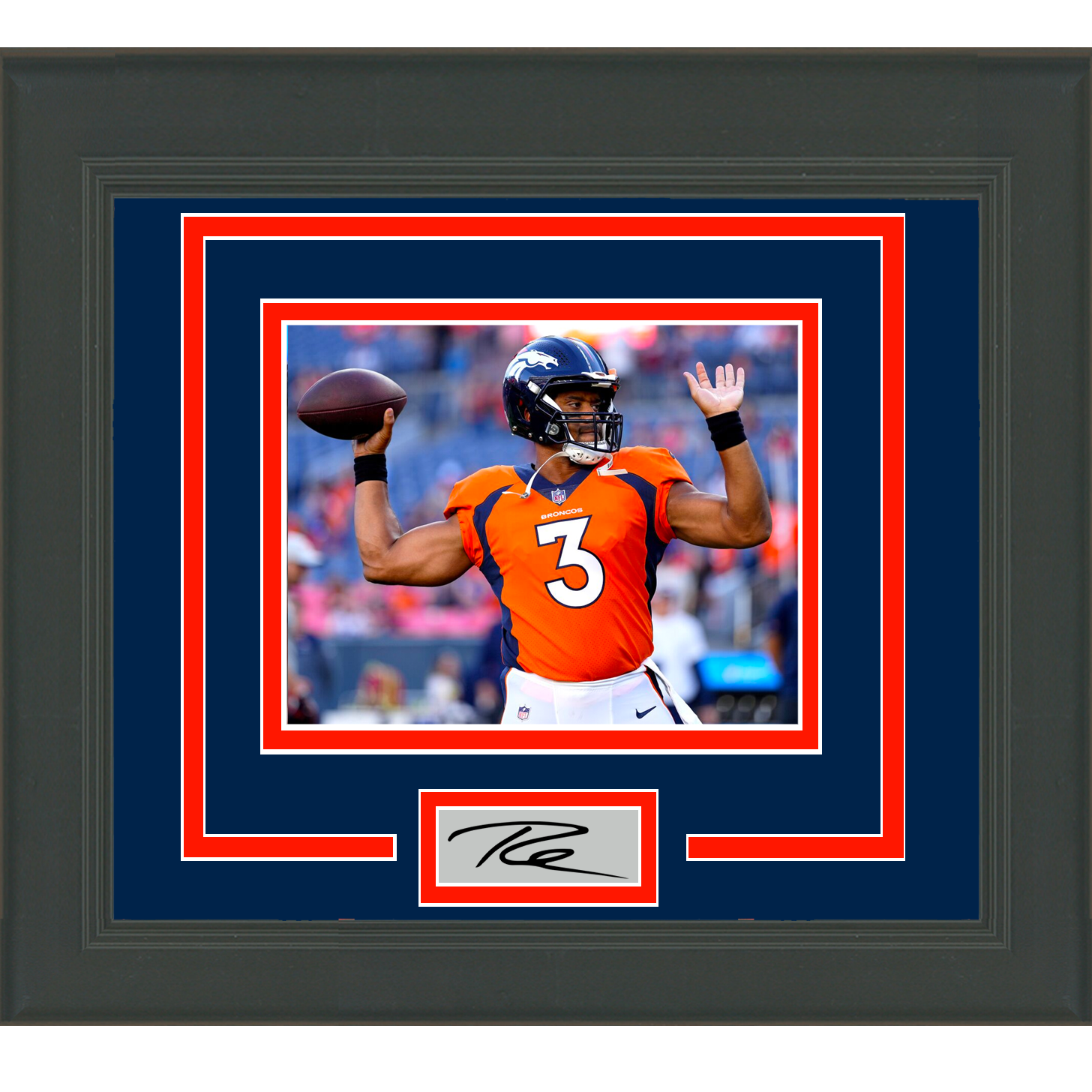 Russell Wilson Autographed Denver Broncos Jersey Framed