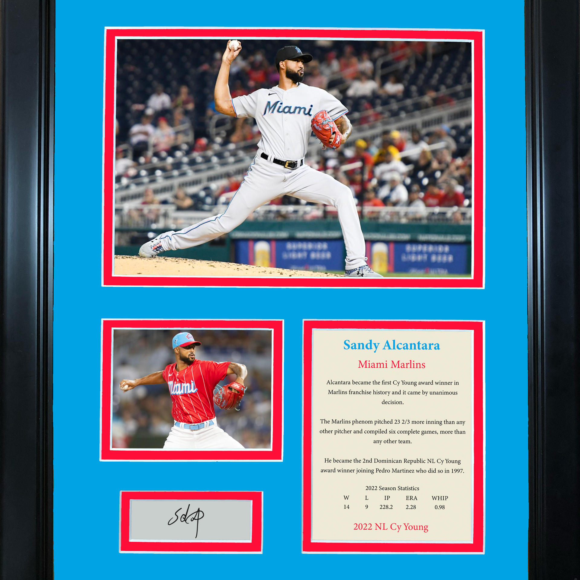 Sandy Alcantara Miami Marlins 10.5 x 13 2022 National League Cy Young Award Sublimated Plaque