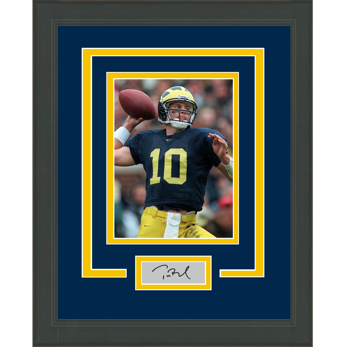 Tom Brady Autographed and Framed Michigan Wolverines Jersey