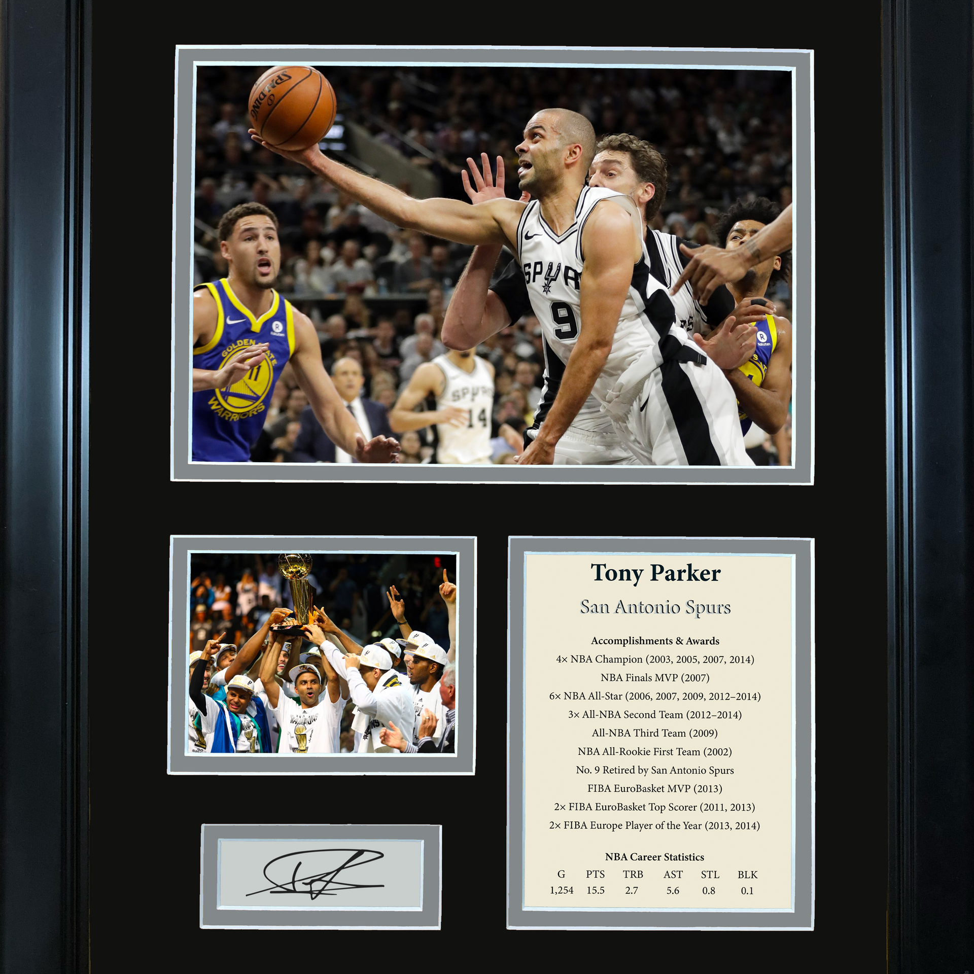 David Robinson and Tony Parker Signed Mitchell&Ness San