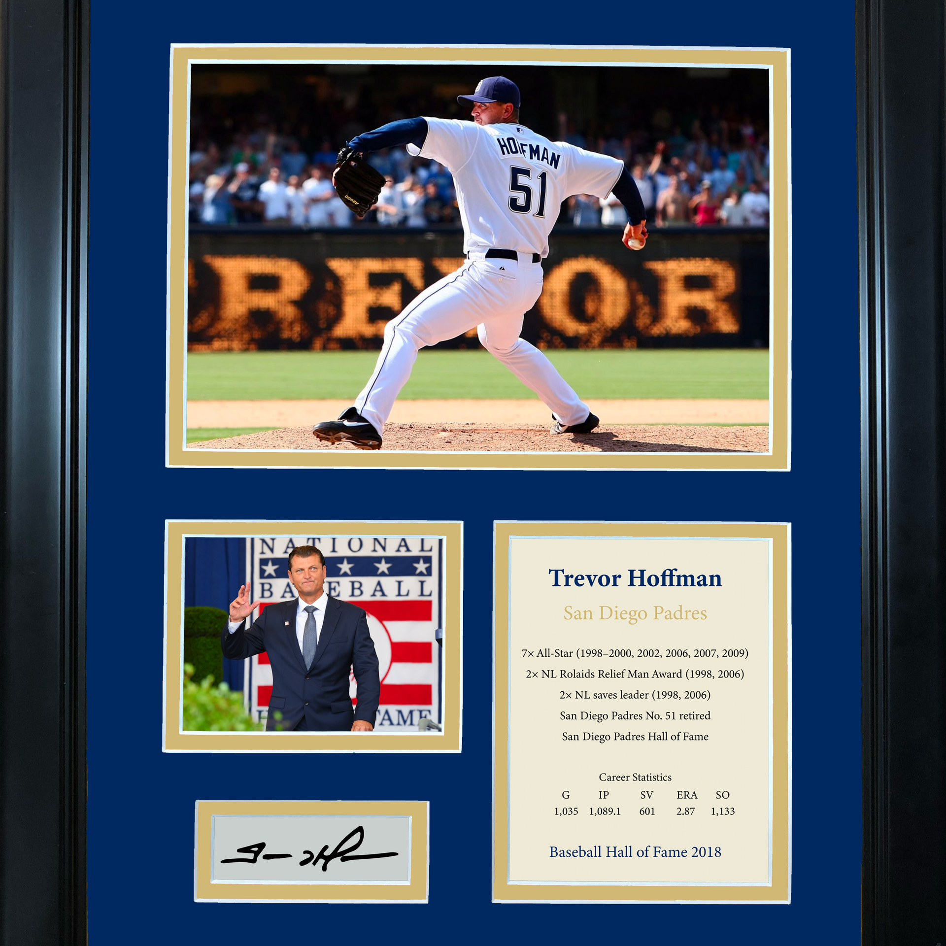 Trevor Hoffman Autographed Signed San Diego Padres Framed 