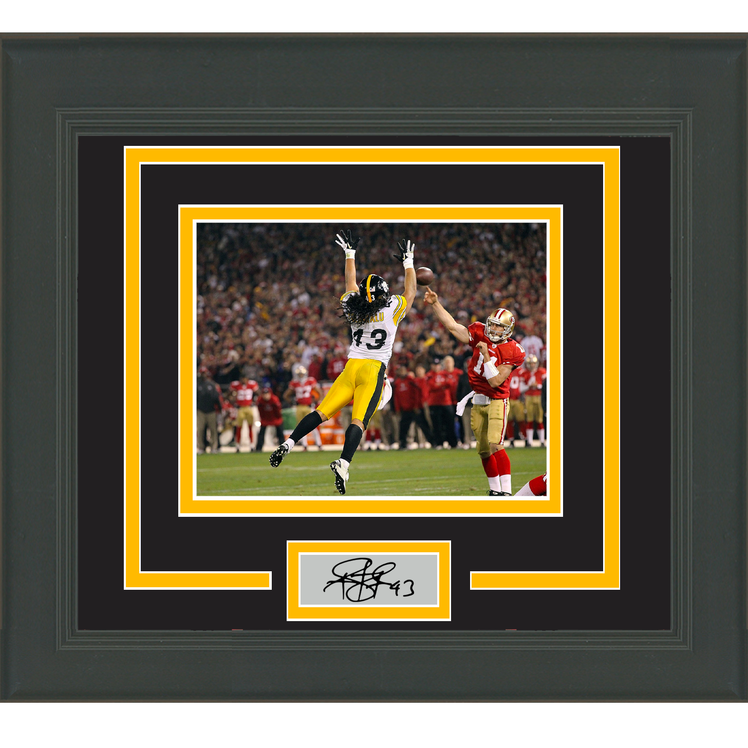 Troy Polamalu Signed Hall of Fame Frame