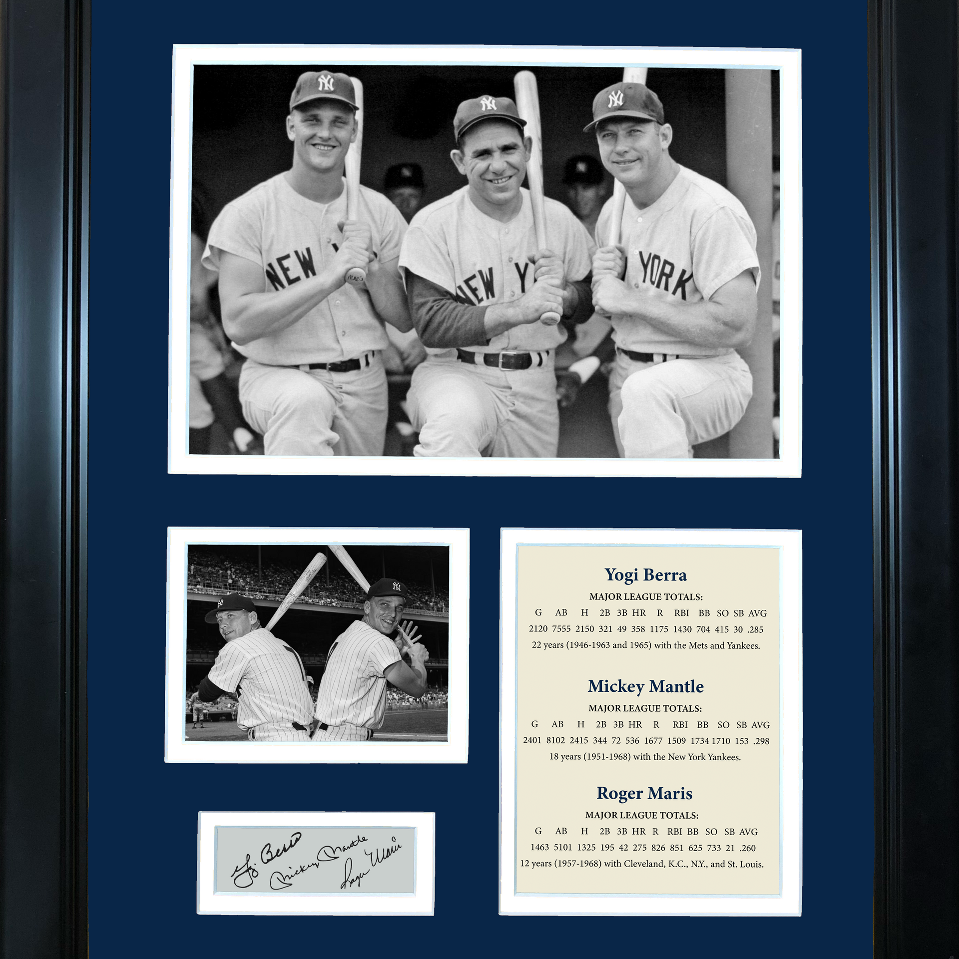 Framed Yogi Berra, Mickey Mantle & Roger Maris Facsimile Laser Engraved  Signature Auto New York Yankees Baseball 12x15 Photo Collage - Hall of  Fame Sports Memorabilia