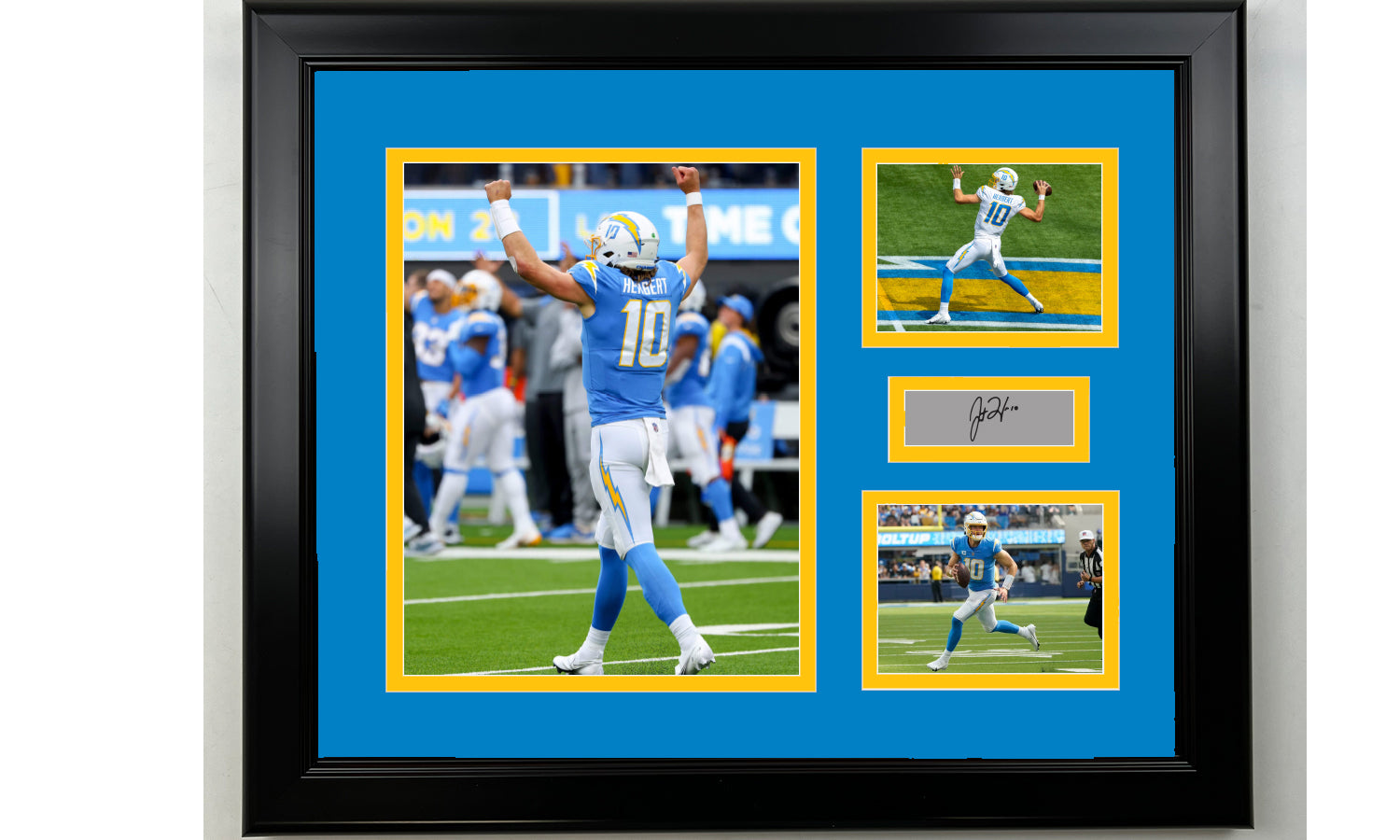 Los Angeles Chargers Justin Herbert Autographed Framed Powder Blue