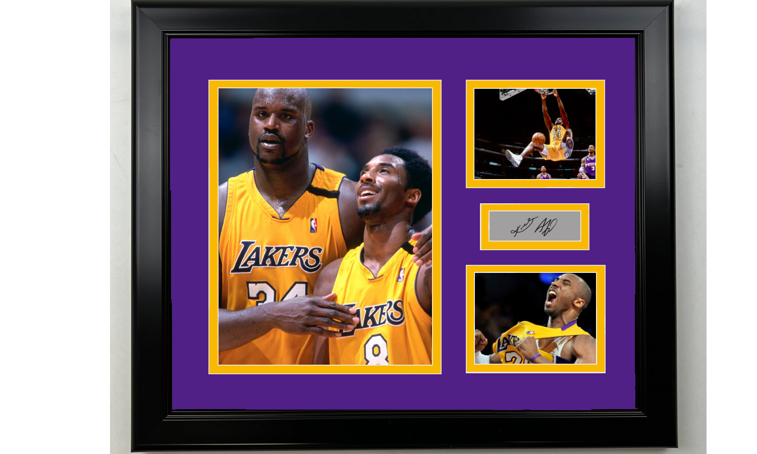 Kobe Bryant Los Angeles Lakers Autographed Framed Basketball Jersey Collage