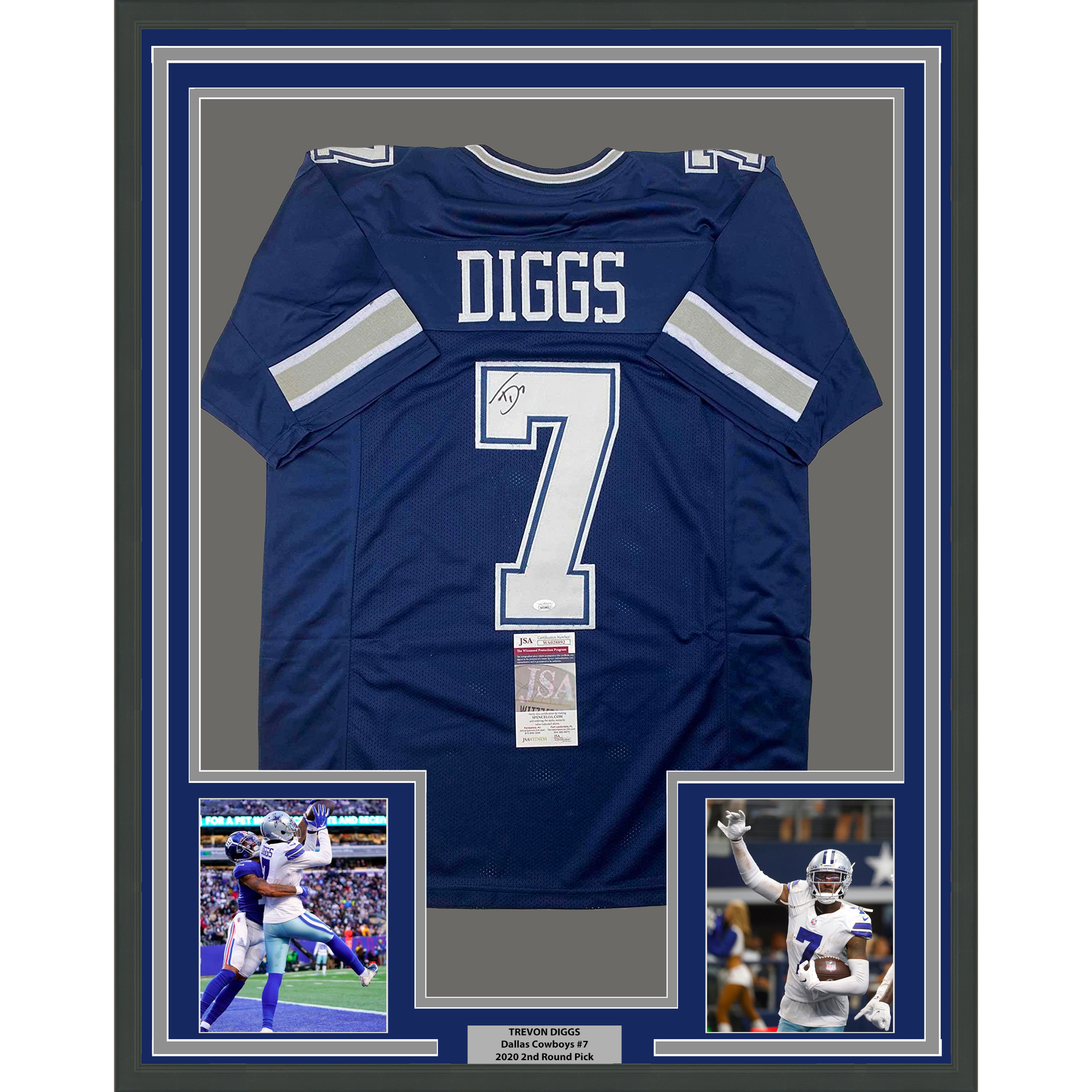 Framed Trevon Diggs Autographed Dallas Cowboys Jersey