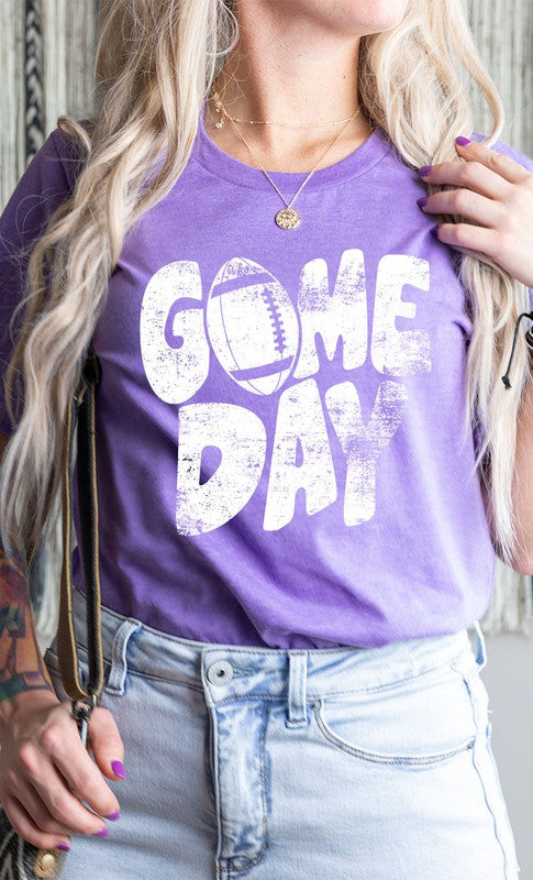 Distressed Football Game Day Graphic Tee