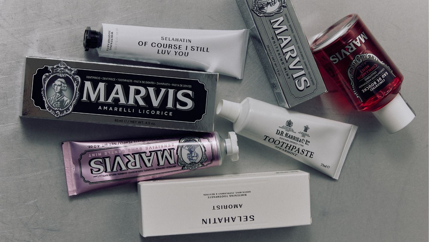 mixed toothpaste mouthwash marvis selahatin