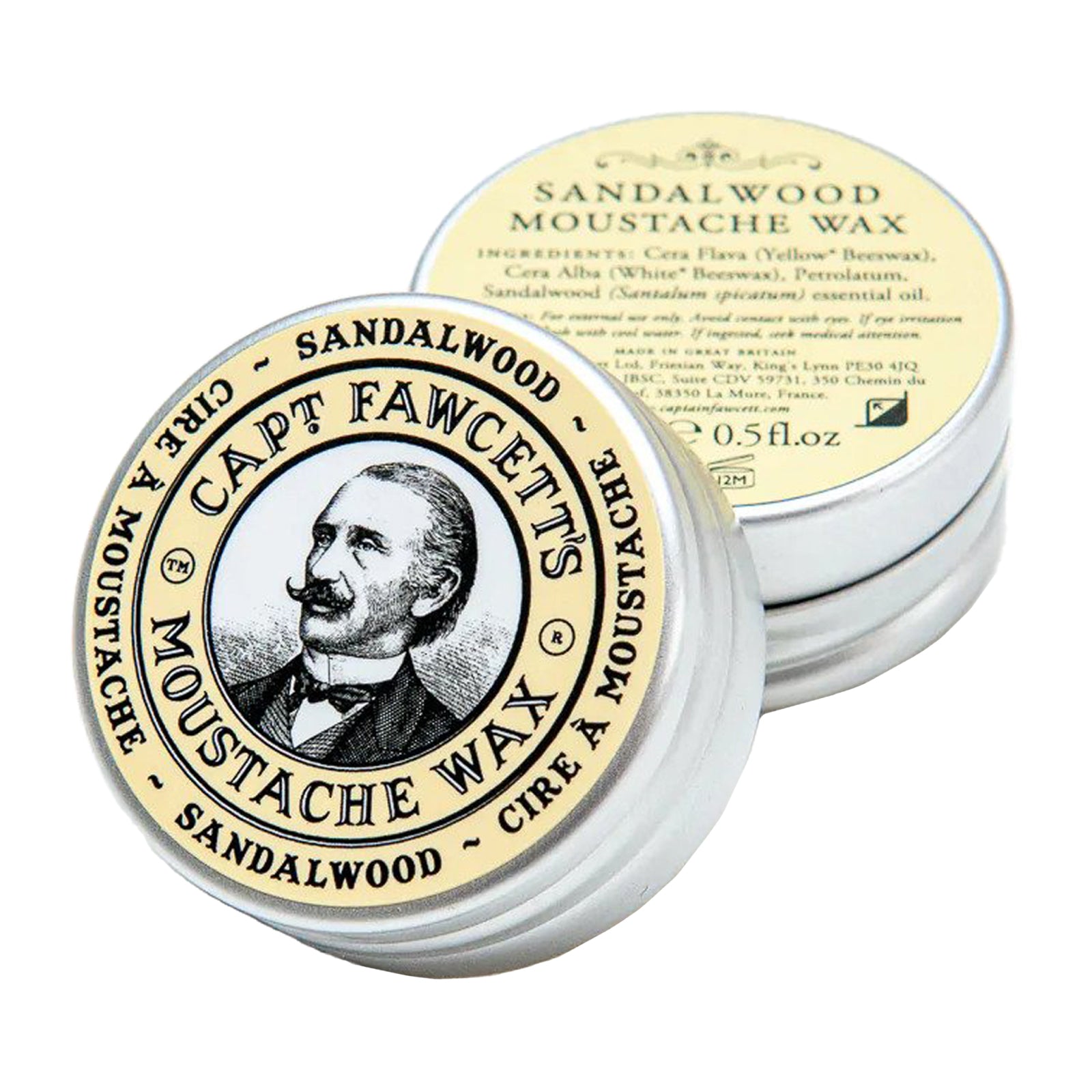 Captain Fawcett's Sandalwood Moustache Wax, 15ml