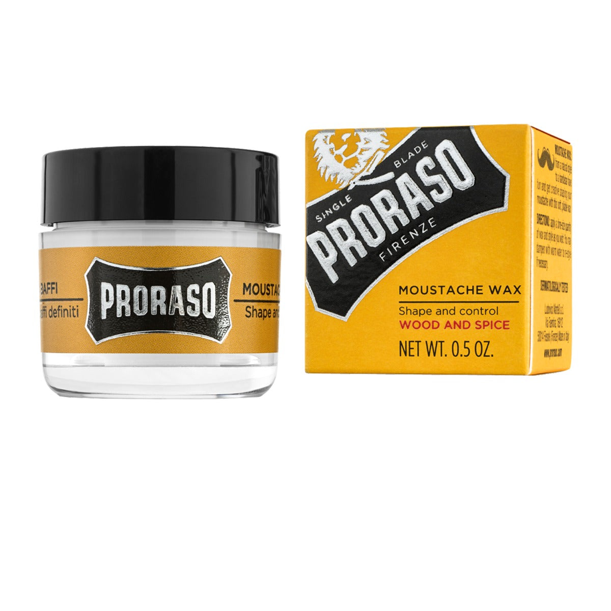 Proraso Moustache Wax: Wood and Spice, 15ml