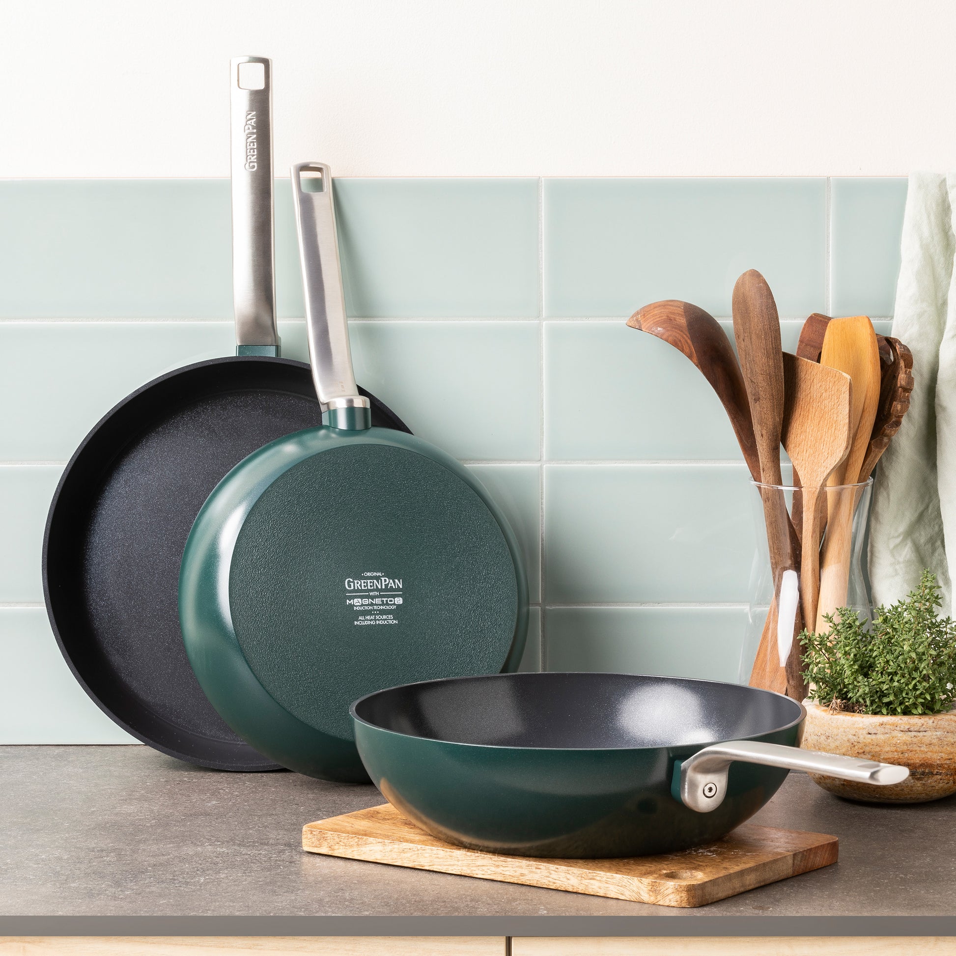 Perceptueel haag Robijn Evolution Pine Green 3-delige set – GreenPan BE