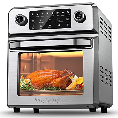  Air Fryer Toaster Oven Combo Countertop Convection Ovens -  24-in-1 Air fry, Bake, Broil, Toast, Roast, Dehydrate, Defrost and More  Functions, 15L/15.9QT Capacity, 10 Accessories, LCD Display, Stainless  Steel: Home 