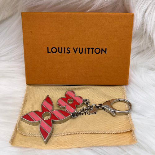 LOUIS VUITTON Flower Stripes Bag Charm