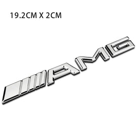AMG Badge 3D Metal (ALUMINIUM) Chrome Decal Sticker Racing Car