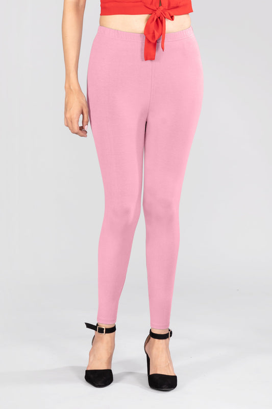 Pink Cherish Viscose Ankle Leggings