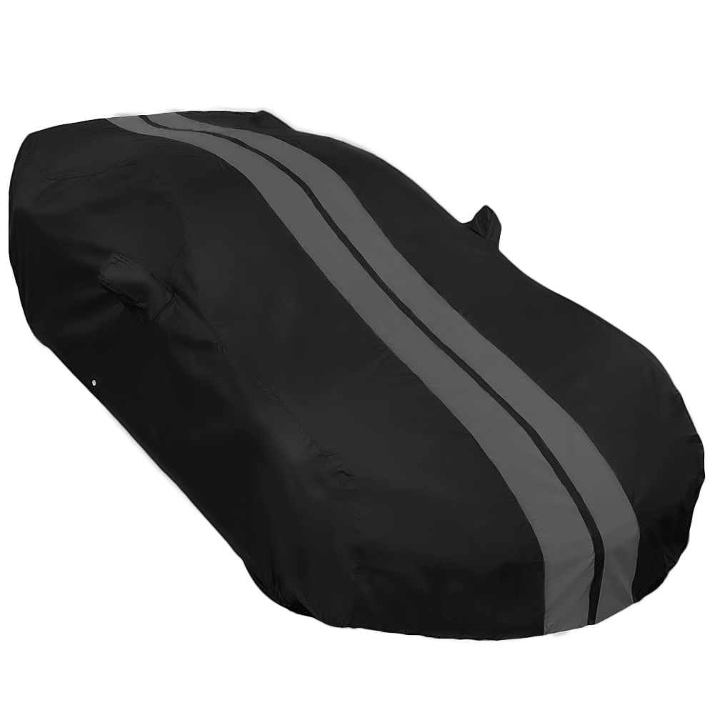 C7 Corvette Ultraguard Plus Car Cover - 300D Indoor/Outdoor Protection - Black with Gray Stripes - SR1 Performance product image