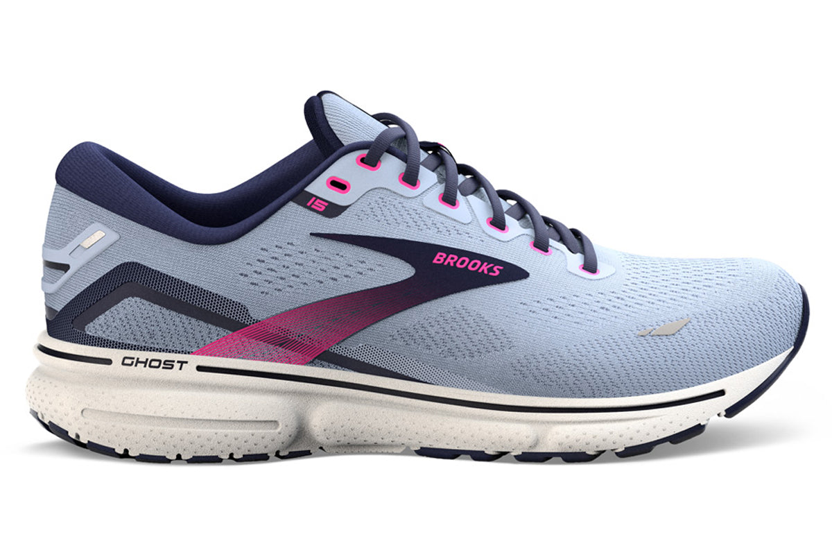 Brooks Ghost 15 B White/Crystal Grey Womens