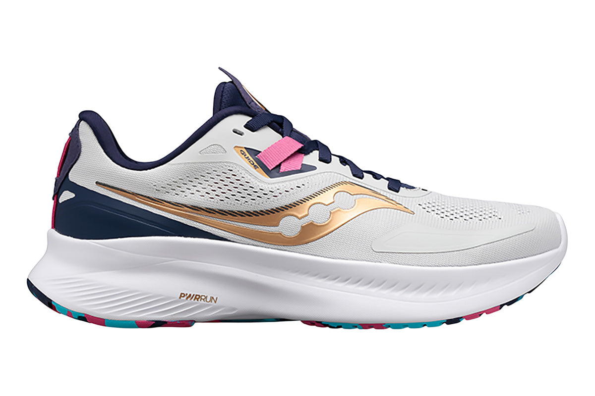 Saucony Guide 15 B White/Rose Gold Womens