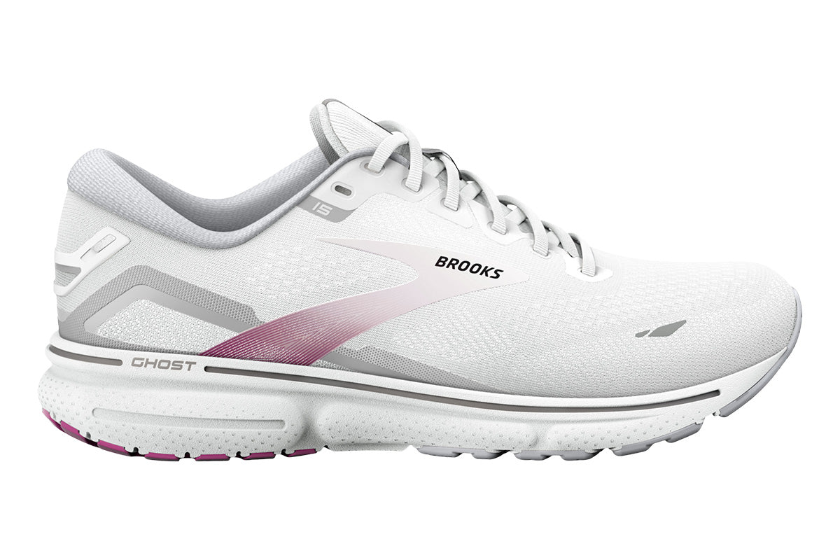 Brooks Ghost 15 D Oyster/Alloy/White Womens