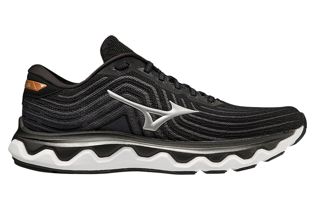 Mizuno Wave Horizon 6 2E Black/silver/orange Copper Mens