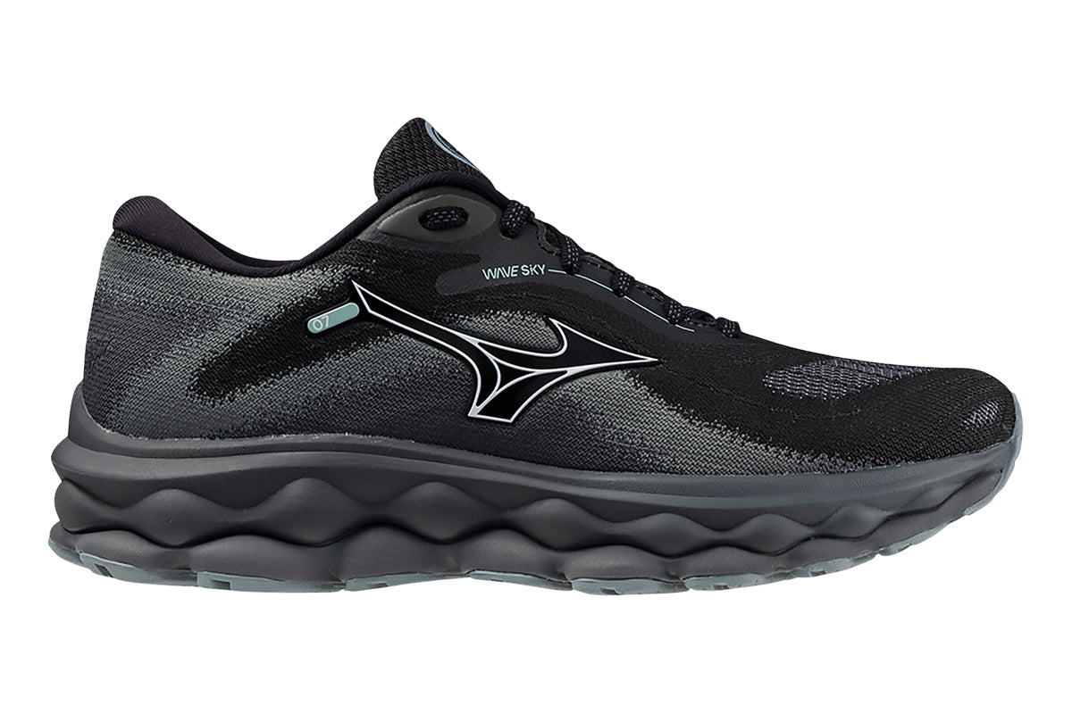 Mizuno Wave Sky 7 D Black/Silverstar/Stormy Weather Womens