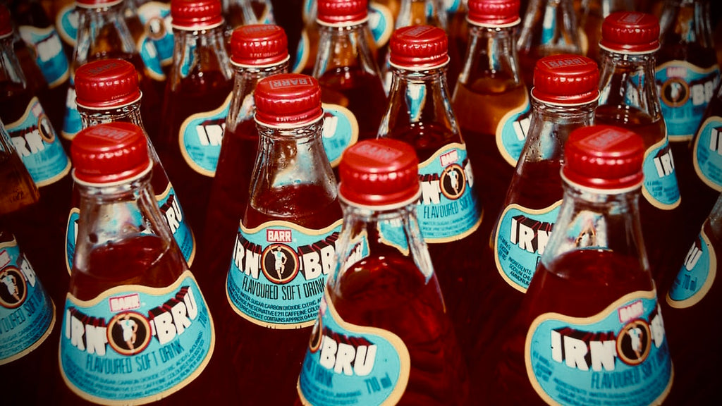 irn bru returnable glass bottles for closed loop circular economy soda or fizzy pop