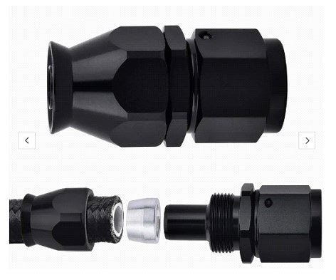 EVIL ENERGY PTFE HOSE END FITTING STRAIGHT BLACK FOR PTFE HOSE PRODUCT DESCRIPTION