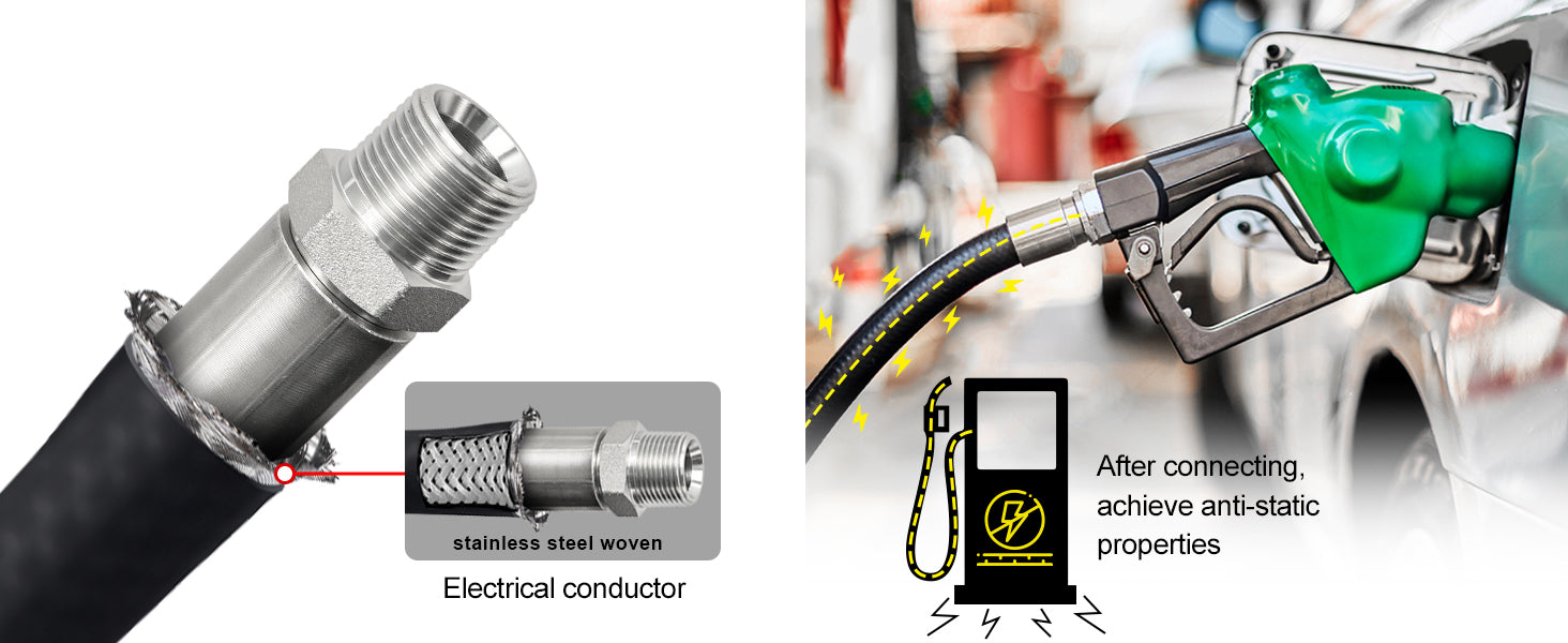 EVIL ENERGY Fuel Transfer Hose Farm Fuel Hose for Dispensing Diesel Gasoline Kerosene Biodiesel