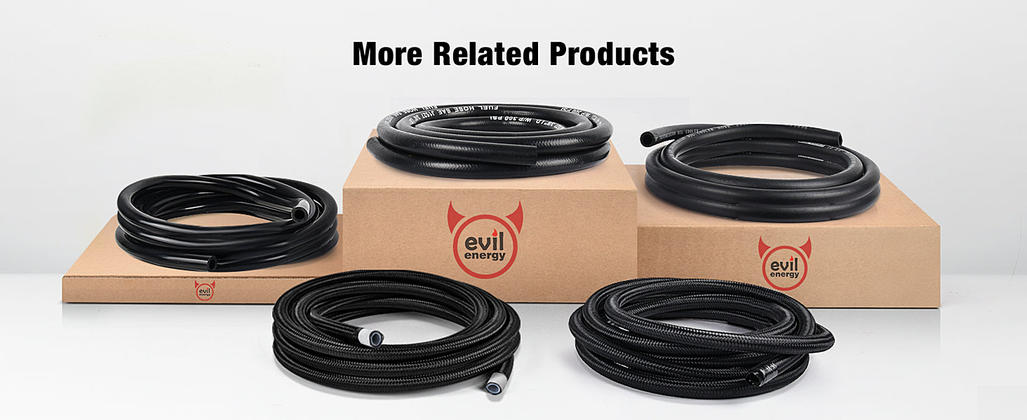 EVIL ENERGY 5/16 Fuel Hose Line SAE 30R7 Push Lock NBR Rubber 300PSI 