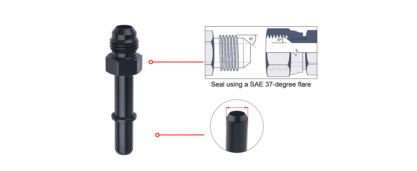 EVIL ENERGY 6AN Male to 5/16" 3/8" SAE Quick Disconnect Male Push On EFI Fitting Adapter Aluminum