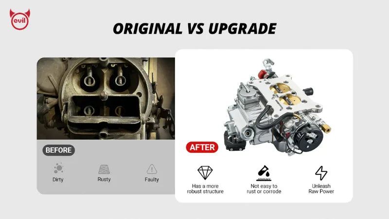 Comparison between original and upgraded carburetors