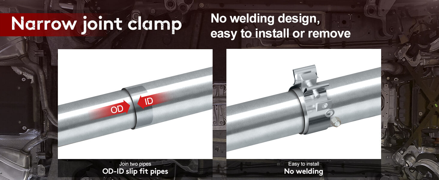 car exhaust system narrow joint clamp