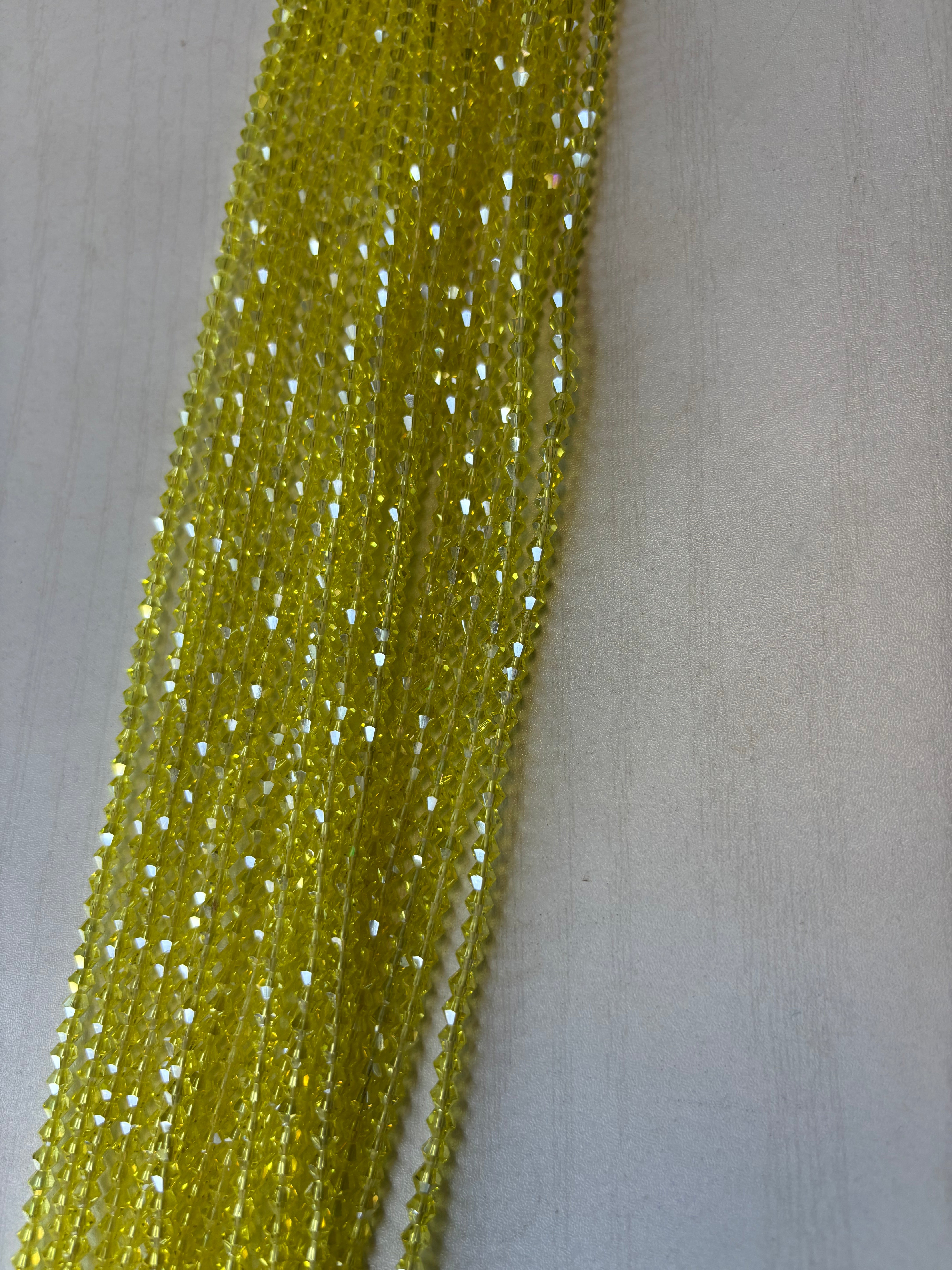 yellow tiny diamond bead Waistbead