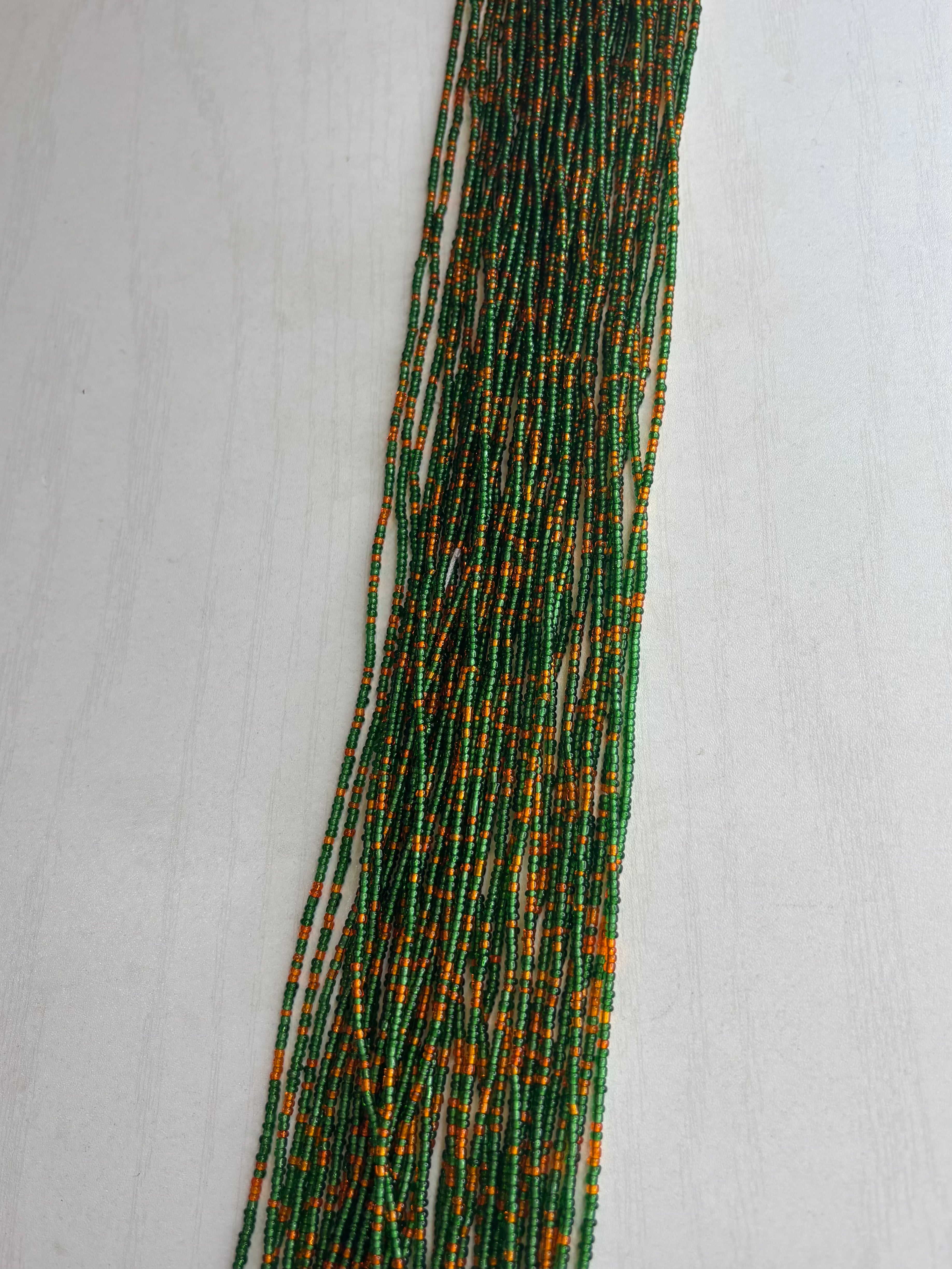 Tiny Green & Orange Waistbead