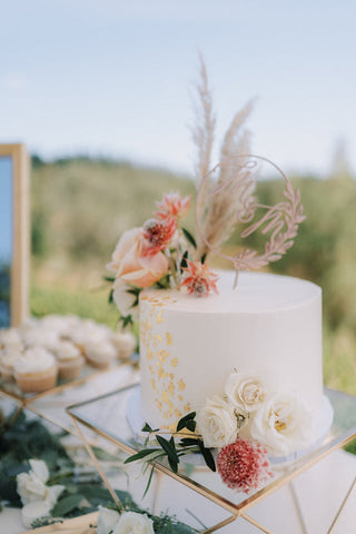 Mai & Matthew's Wedding Cake Elegant Boho Theme