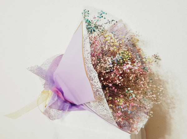 Preserved Dark Rainbow Baby's Breath Small Arrangement – LeLe Floral