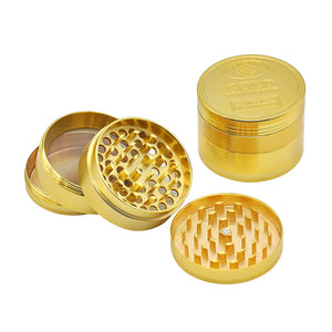 60mm4层金色磨烟器 黄金色 金币造型研磨器 herb grinder