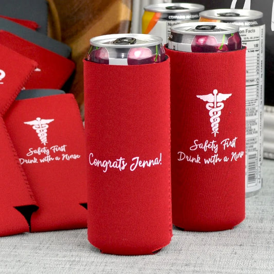Personalized 12 Oz. Slim Can Cooler Wedding Favors – Tippytoad