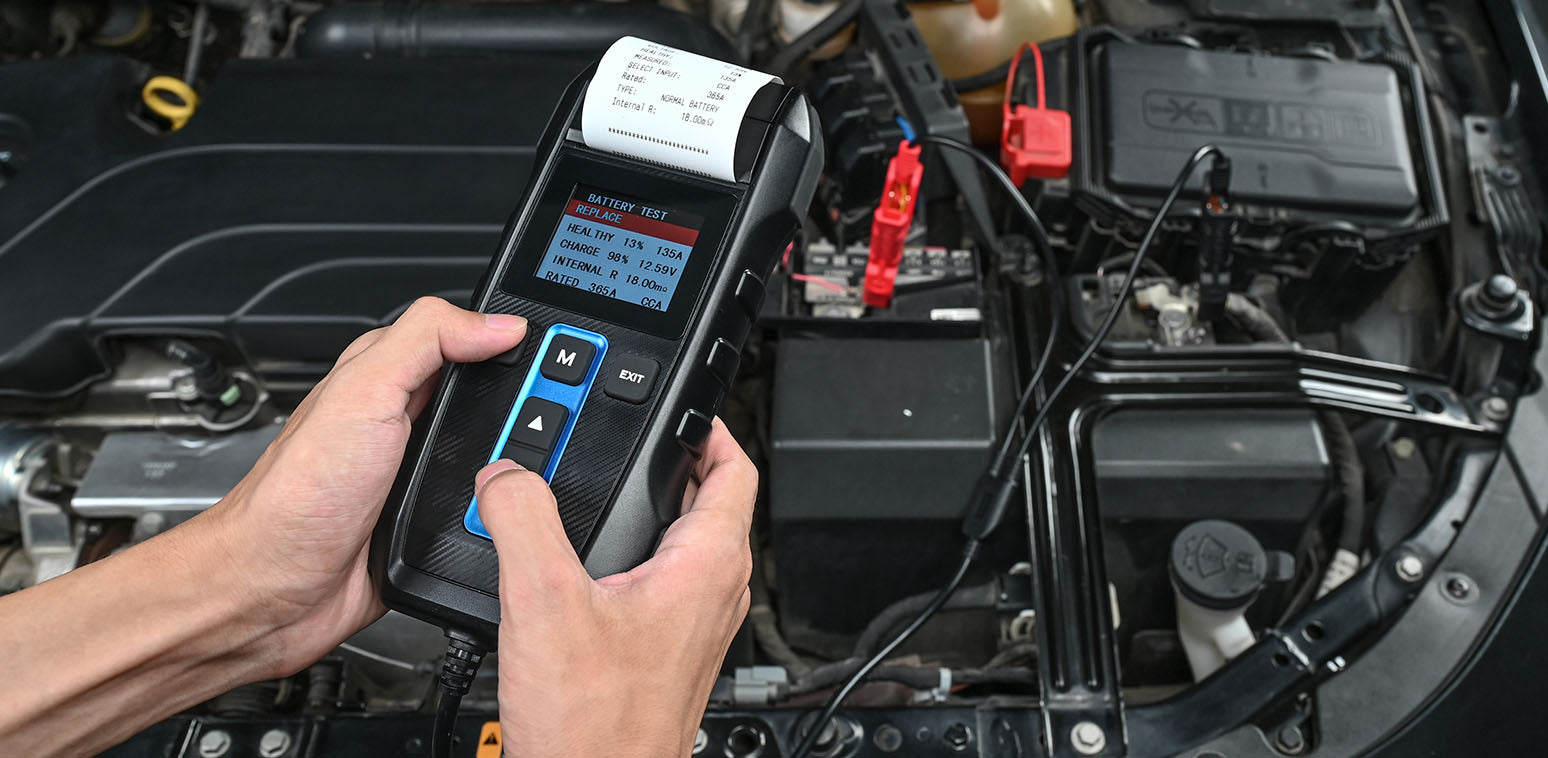 Testeur de Batterie TOPDON BT300P12V 24V Testeur batterie voiture  professionnel Analyseur de système de démarrage avec imprimante intégrée  pour