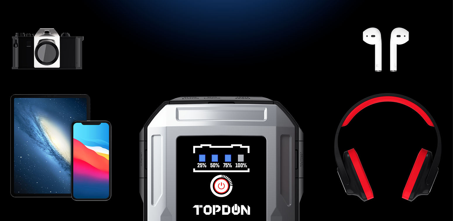 TOPDON JS2000 Portable Car Jump Starter 12V Battery Booster Jumper Box  Powerbank