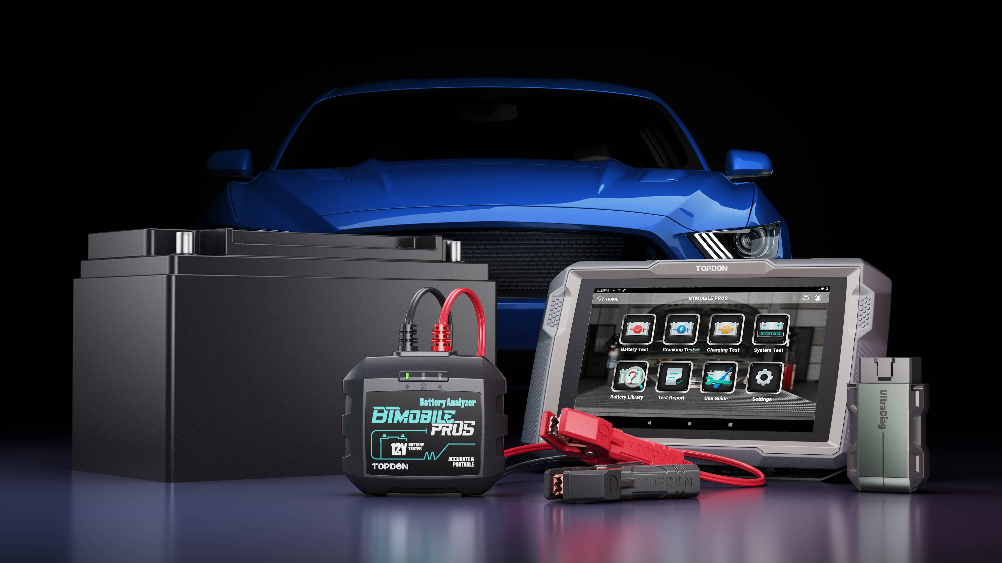 Users can pair the UltraDiag with TOPDON’s latest battery analyzer, the BTMobile Pros.