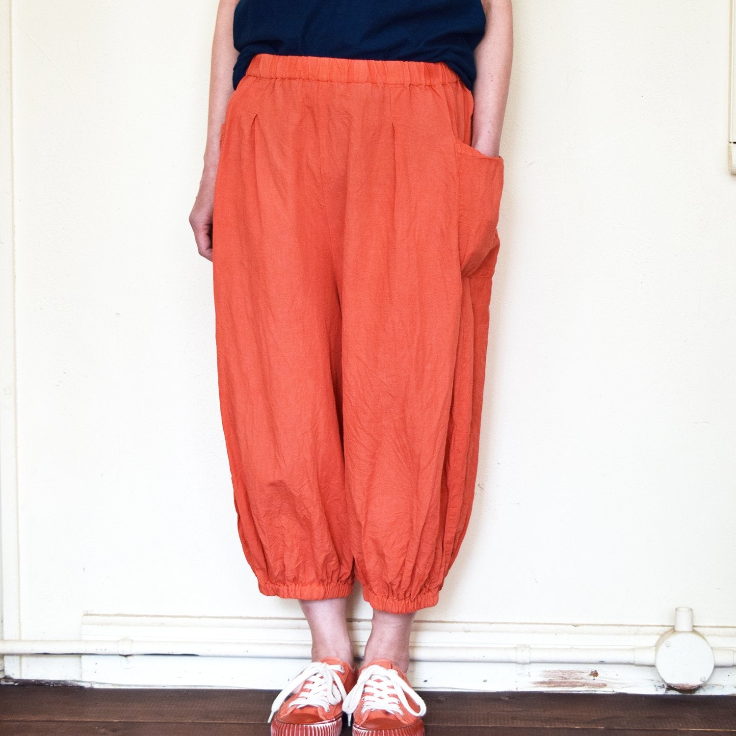 Cotton/Linen/Papaer Yarn Baloon Pants