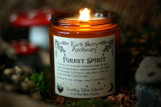 Mushroom Hunting Crackling Wood Wick Candle by Earth Berry Apothecary