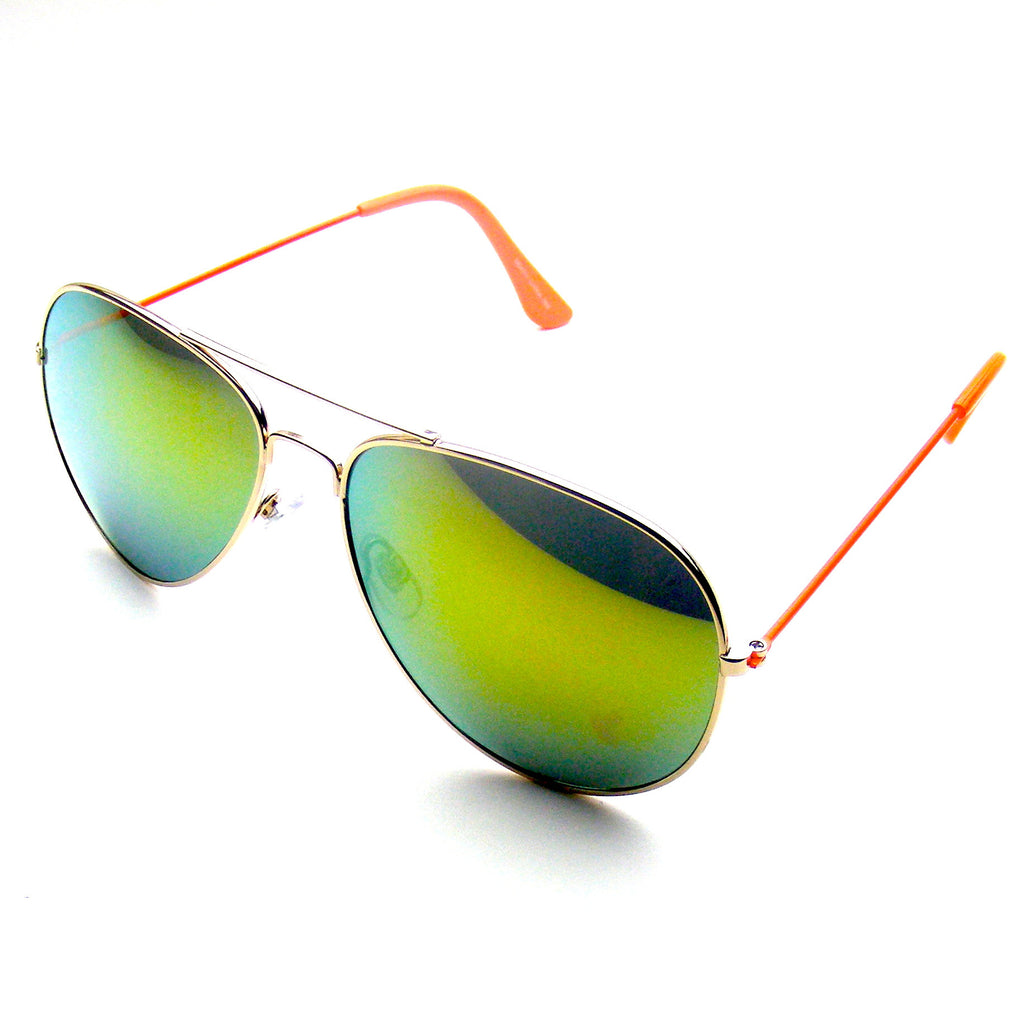 Orange Reflective Revo Flash Full Mirrored Aviator Sunglasses Shop 