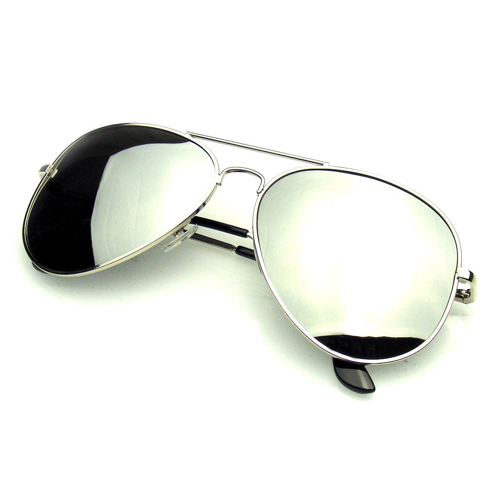 Full Mirror Silver Polarized Aviator Sunglasses – Emblem Eyewear
