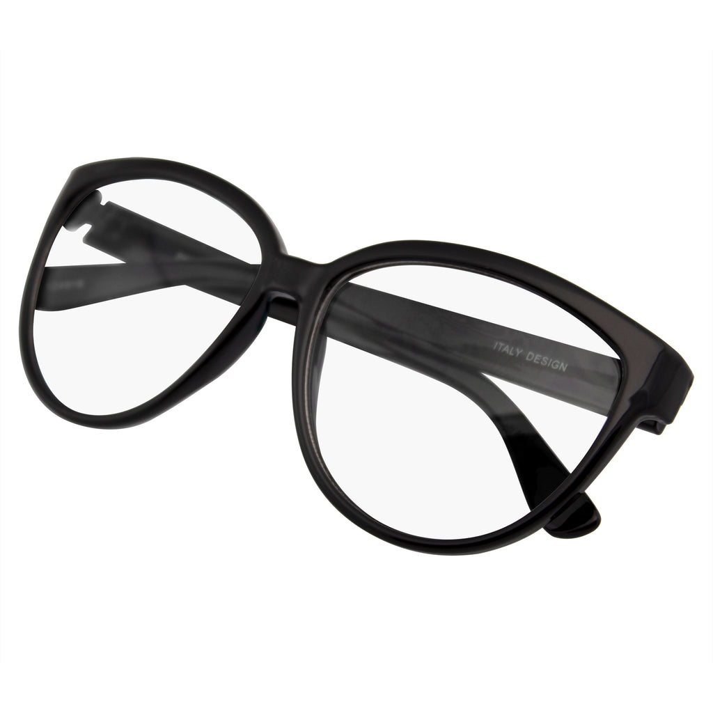 Womens Clear Lens Cat Eye Glasses Emblem Eyewear Womens Oversize 