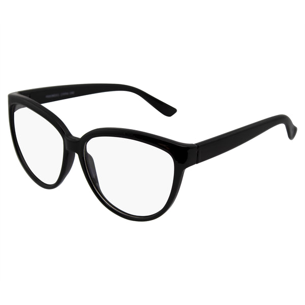 Womens Retro Nerd Clear Lens Fashion Cat Eye Glasses Emblem Eyewear