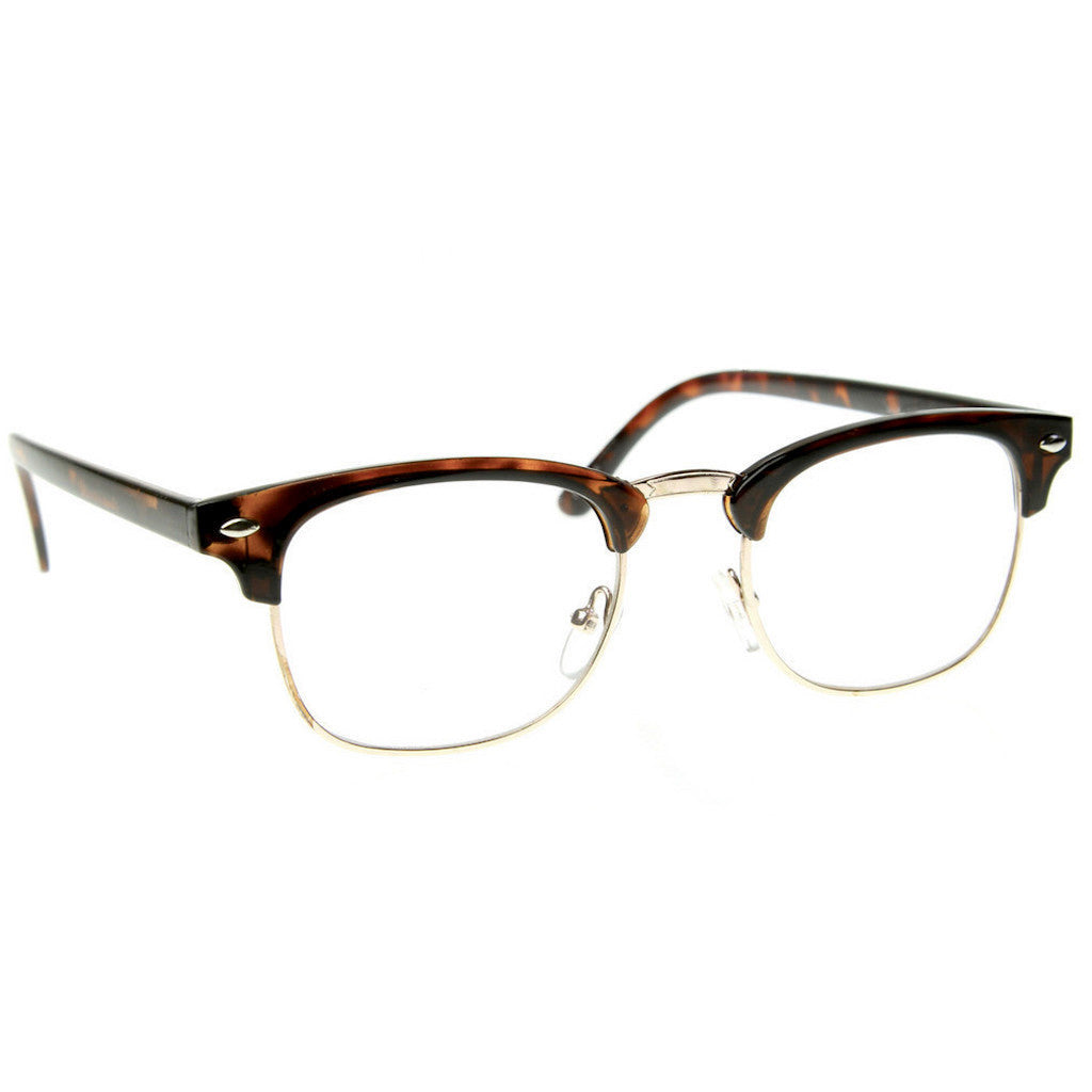 tortoise clear lens glasses