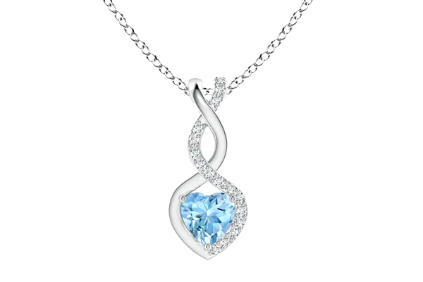 Heart Shaped Aquamarine Necklace