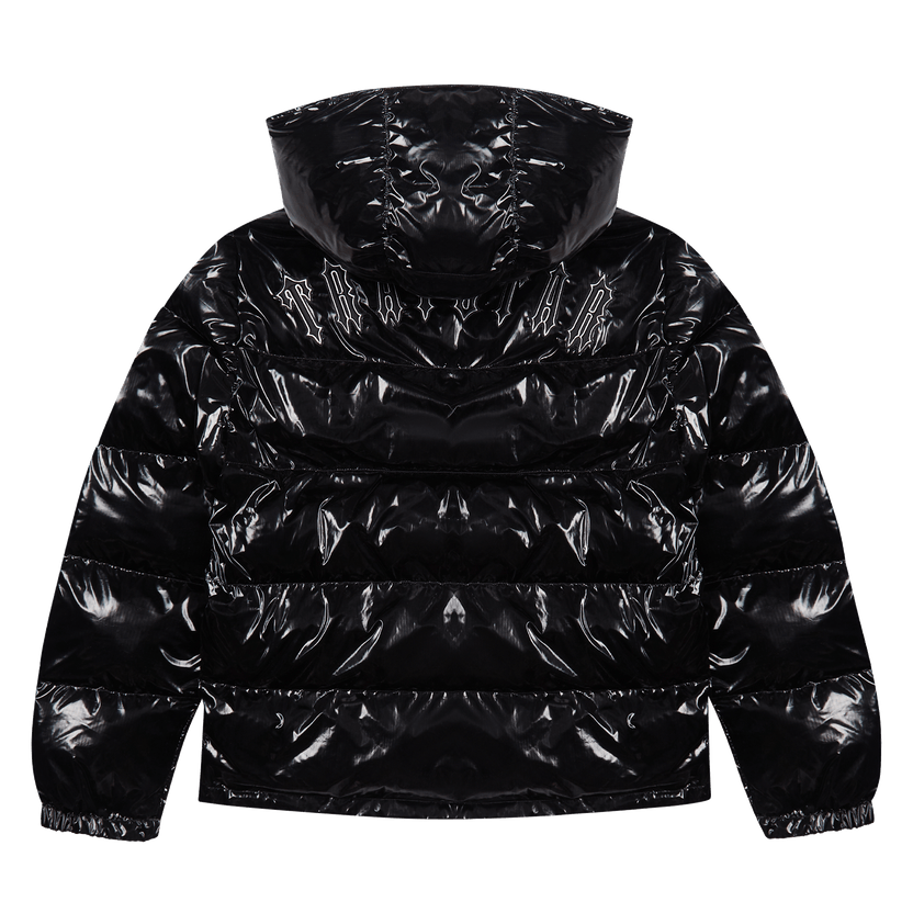 Trapstar Irongate Detachable Hooded Puffer Jacket - Shiny Black#N ...